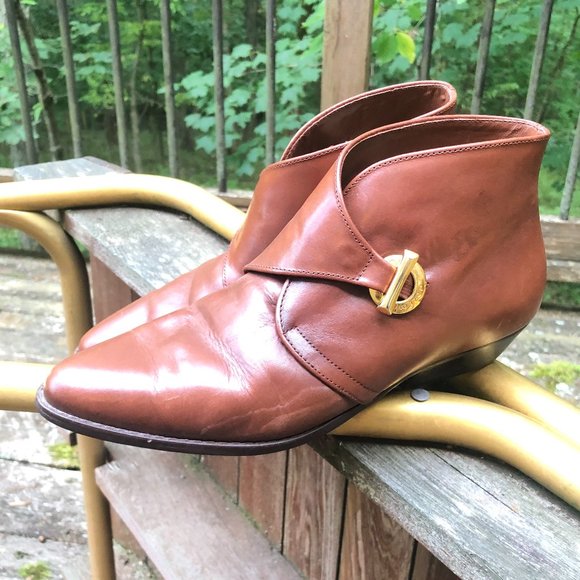 VINTAGE ETIENNE AIGNER BROWN MONK STRAP ANKLE BOOTS SZ 7.5 - Picture 4 of 16